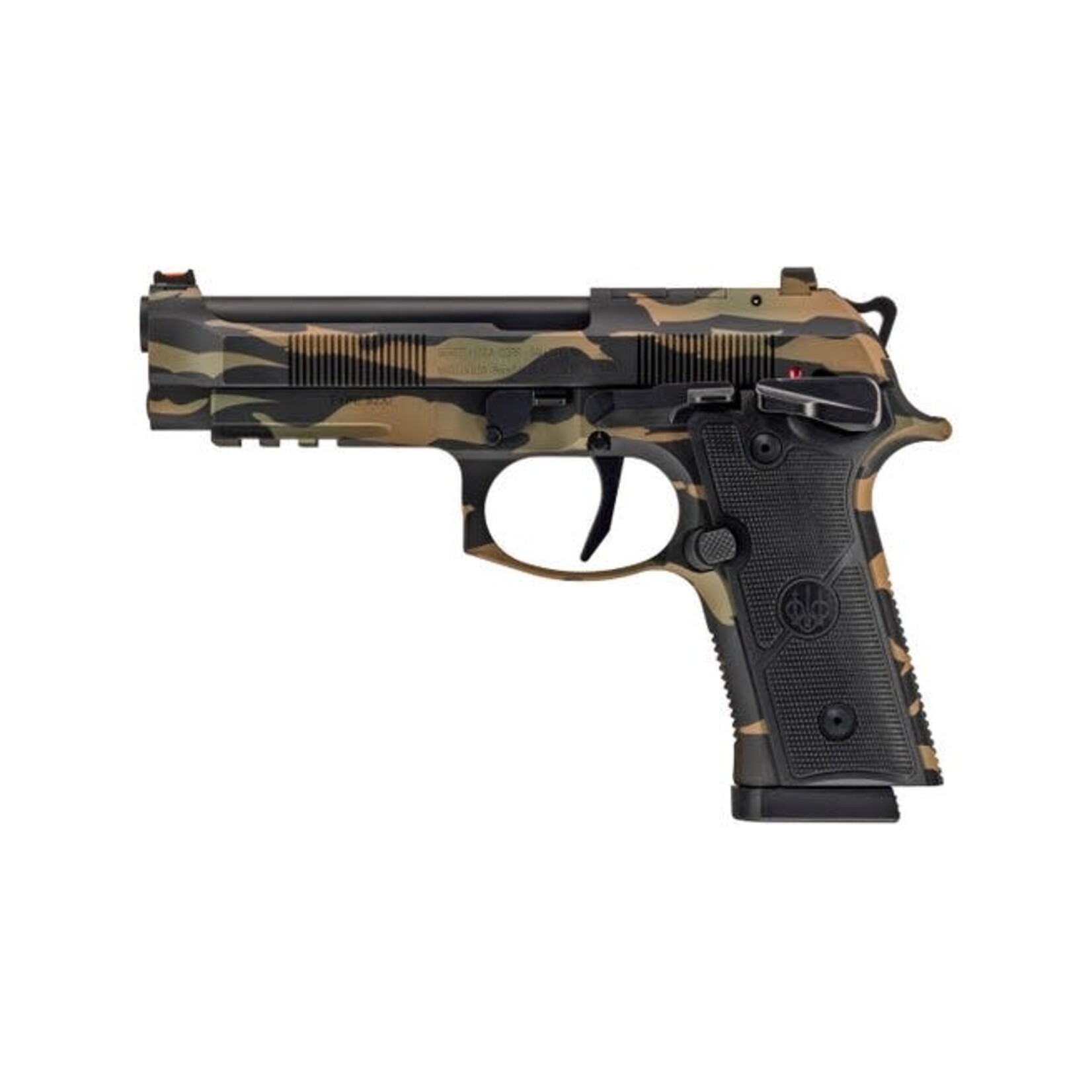 Beretta Beretta USA 92XI Combat Full Size Frame 9mm Luger 18+1 4.70" Black Inox Steel Barrel, Vietnam Tiger Stripe Camo Cerakote Serrated Steel Slide & Steel Frame w/Beavertail & Picatinny Rail, Black Textured Grip, Ambidextrous