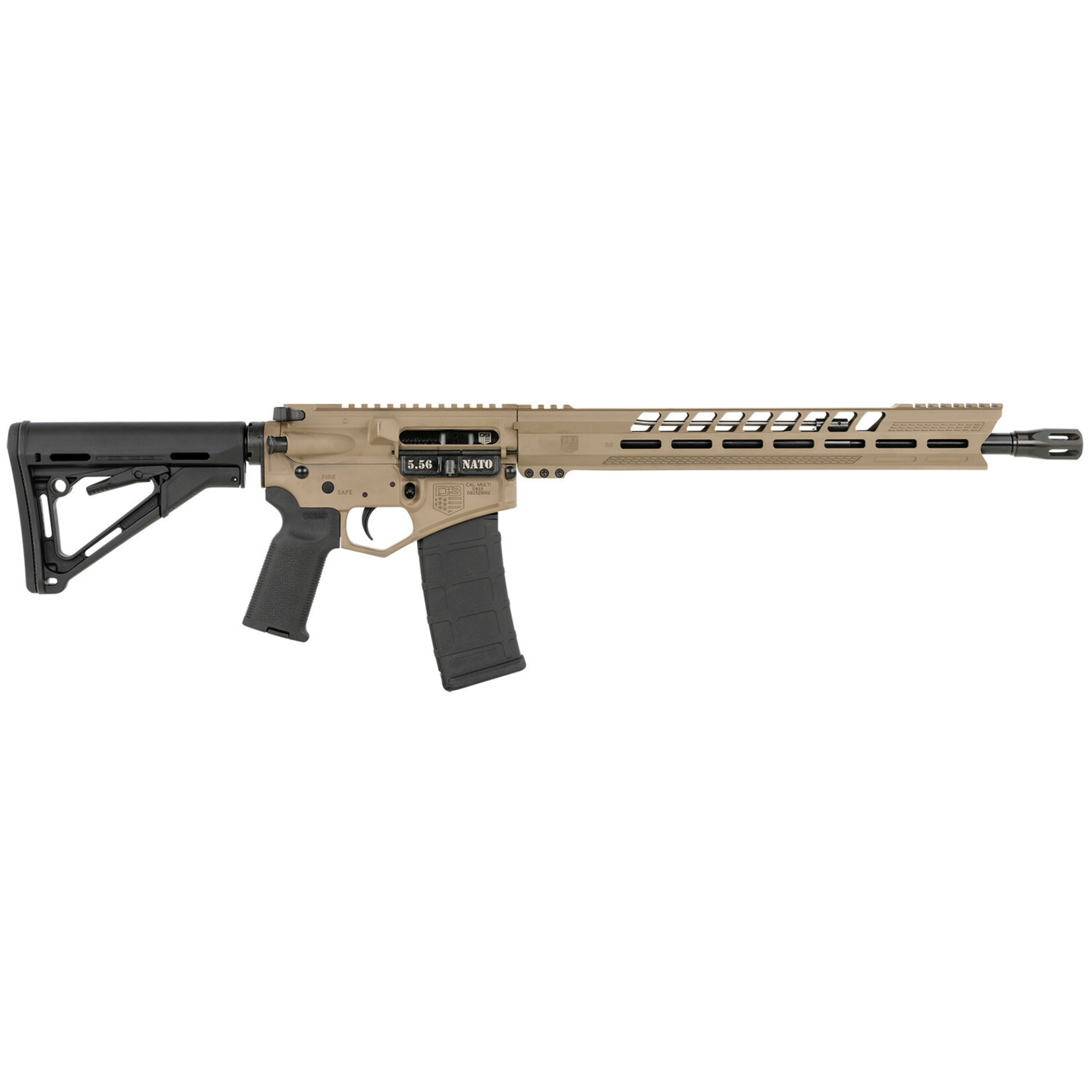Diamondback Diamondback DB15 5.56x45mm NATO 16" 30+1 Flat Dark Earth Adjustable Magpul CTR Stock Black Magpul MOE K2 Grip with Black Gold Lower