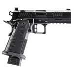Alpha Foxtrot  AF1911 Romulus Compact 9mm Luger 20+1 4.25" Black Bull Ramped Barrel, Polished DLC Stainless Steel Optic Ready/Serrated Slide, Polished DLC Stainless Steel Frame w/Beavertail & Picatinny Rail, Polymer Grip, RMSc Footprint