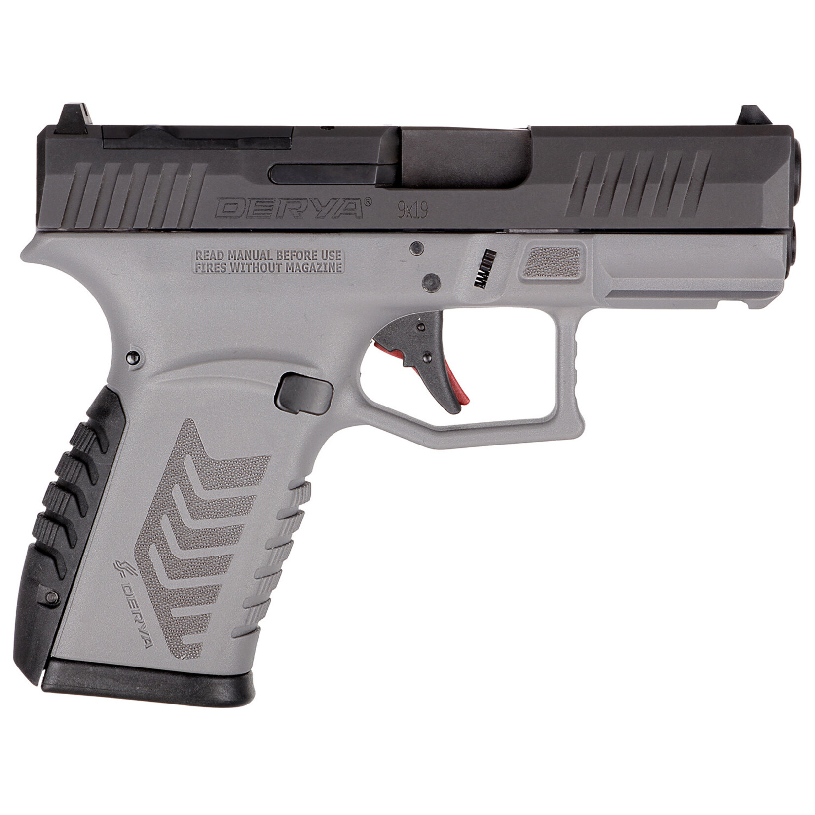 Derya Firearms DY9Z Micro Compact 9mm Luger 15+1 3.50" Black Melonite Alloy Steel Barrel & Optic Ready/Serrated Slide, Gray Polymer Frame w/Accessory Rail, Interchangeable Backstrap Grip, RMSc Footprint