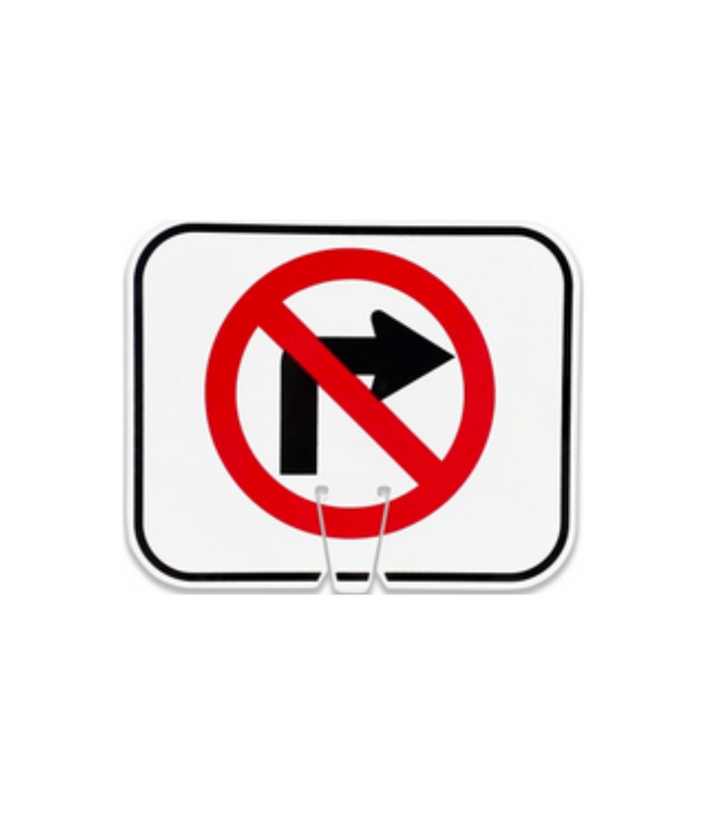 SAFETY SIGN | No right Turn  | 12 3/4" W x 10 1/2" L