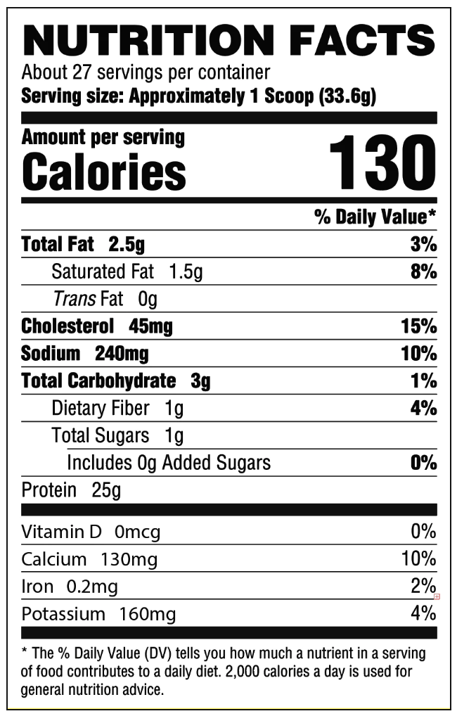 RYSE Loaded Protein Nutrition Facts