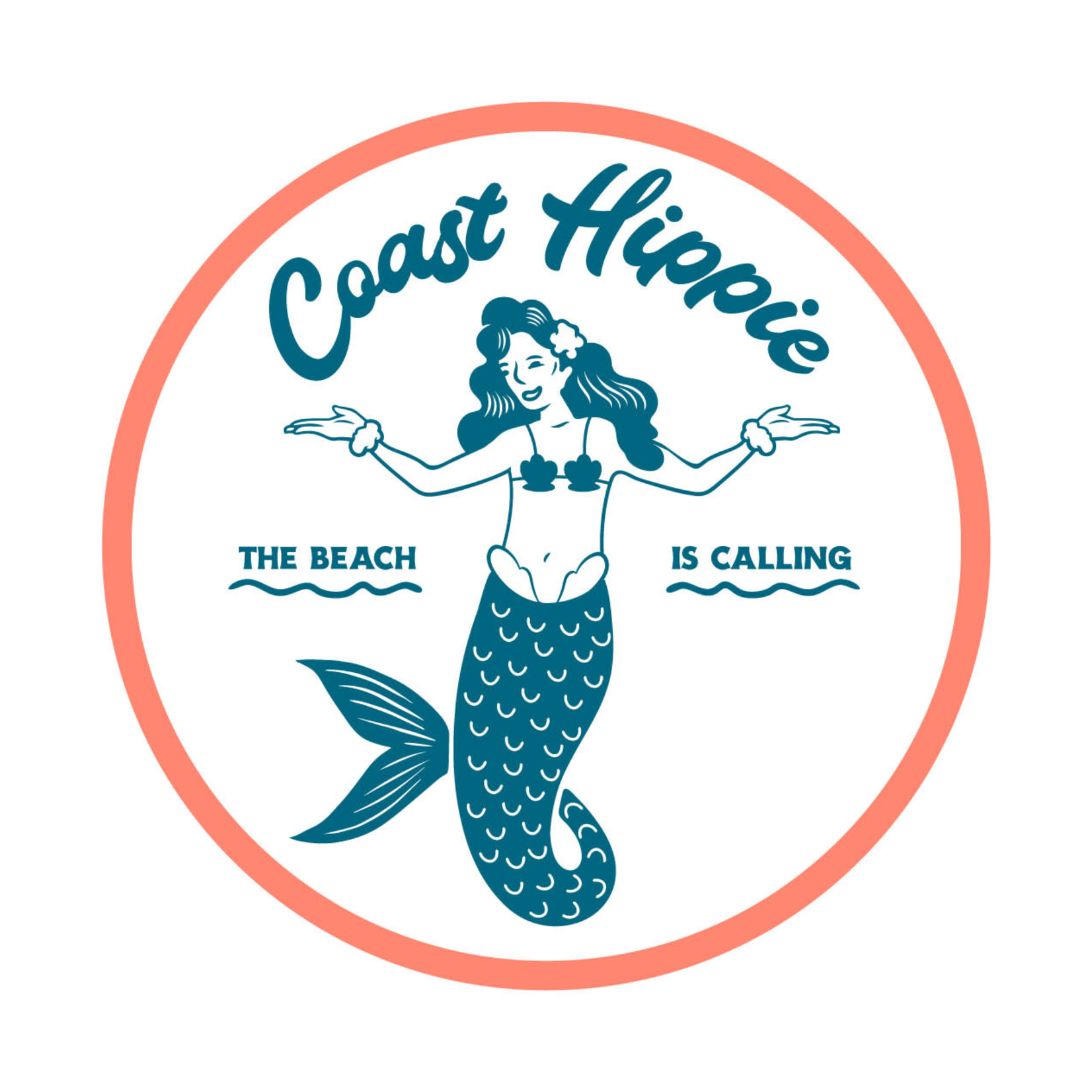 Coast Hippie Stickers Mermaid White