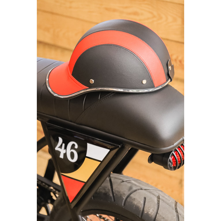 Leather Helmet - Red