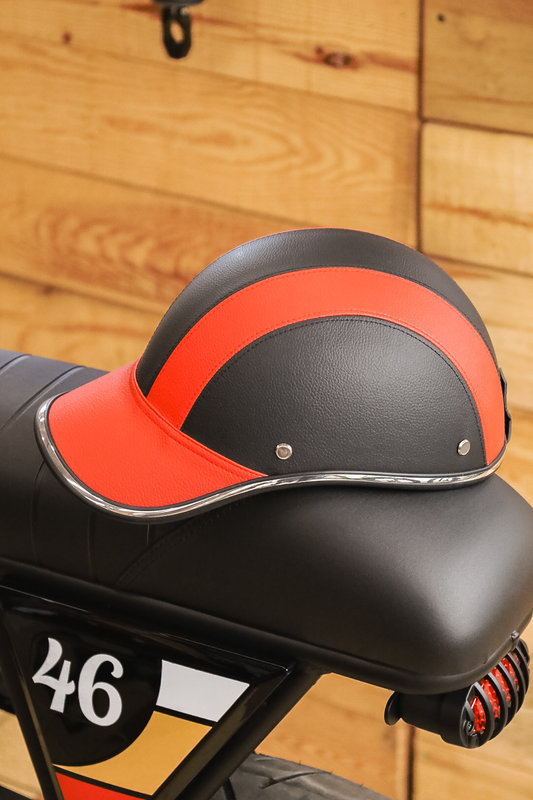 Casque en cuir - Rouge