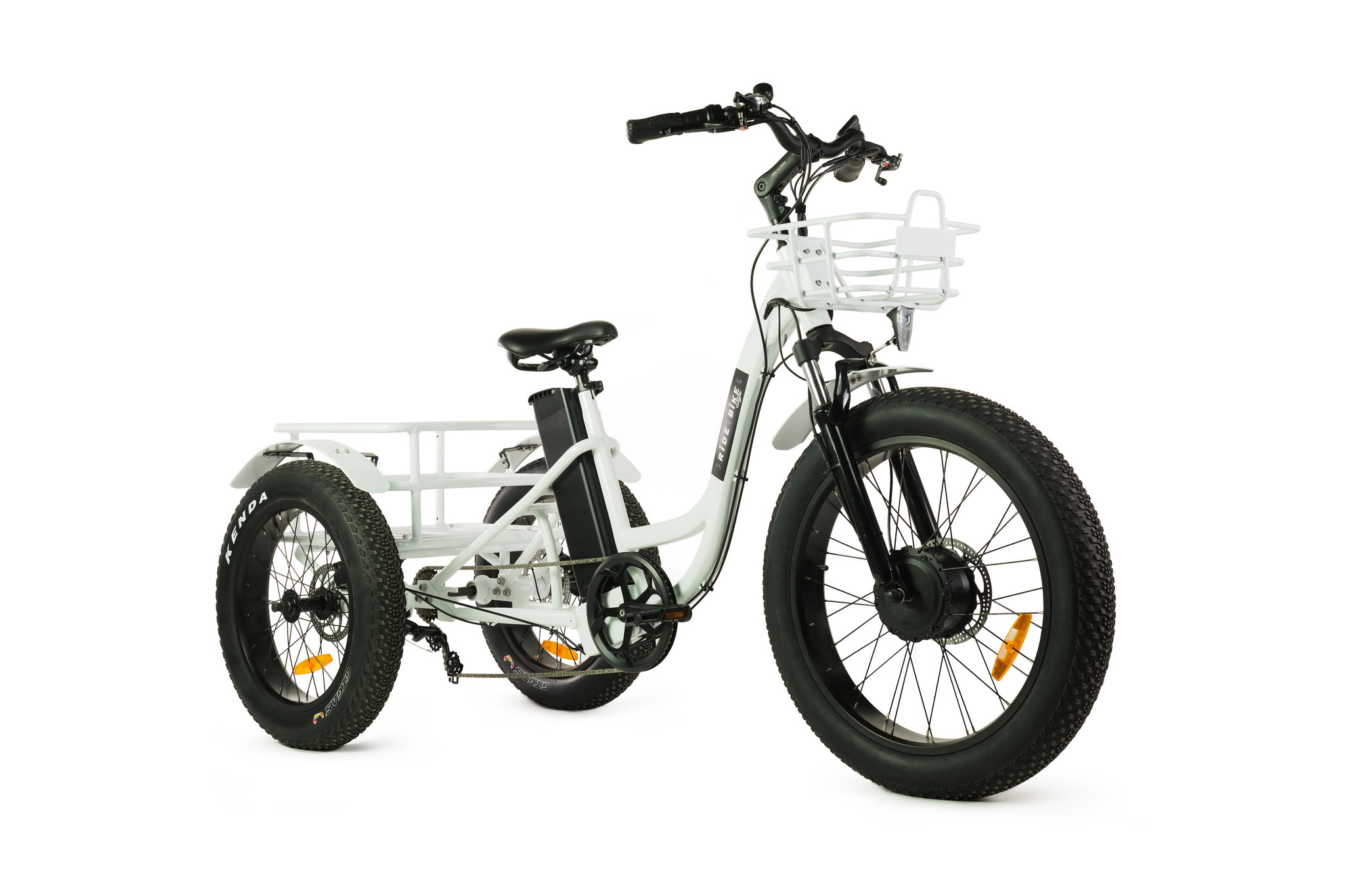 Vélo électrique 3 roues tricycle fourche suspendue touche démarrage 6km/h  autonomie 55km