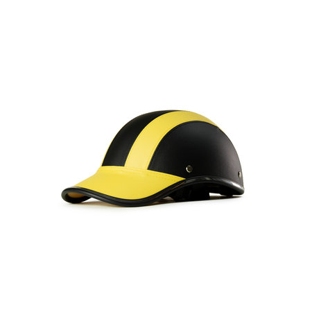 Leather helmet - yellow