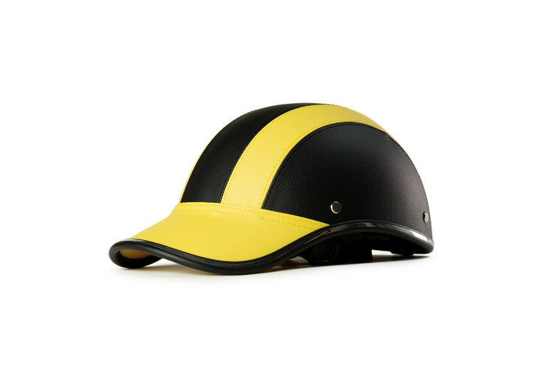 Leather helmet - yellow