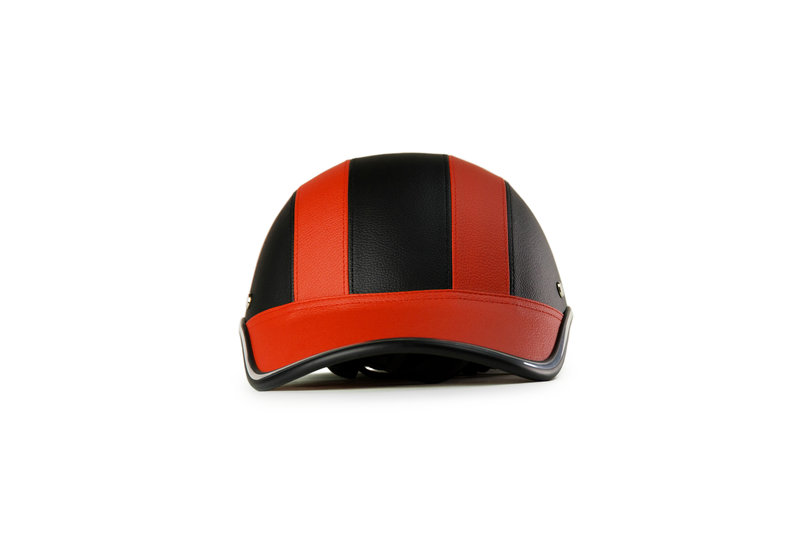 Leather helmet - Red