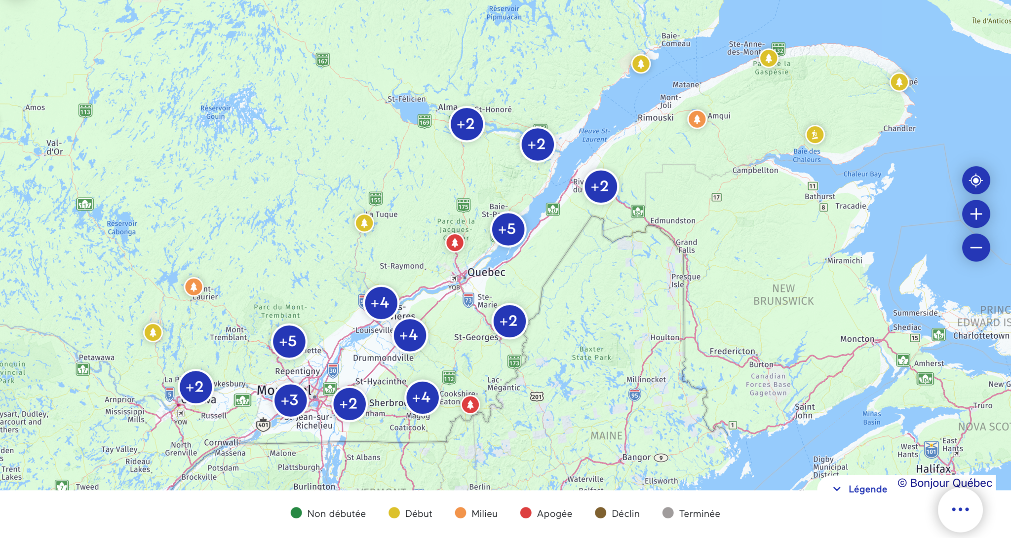 Map interactive des couleurs