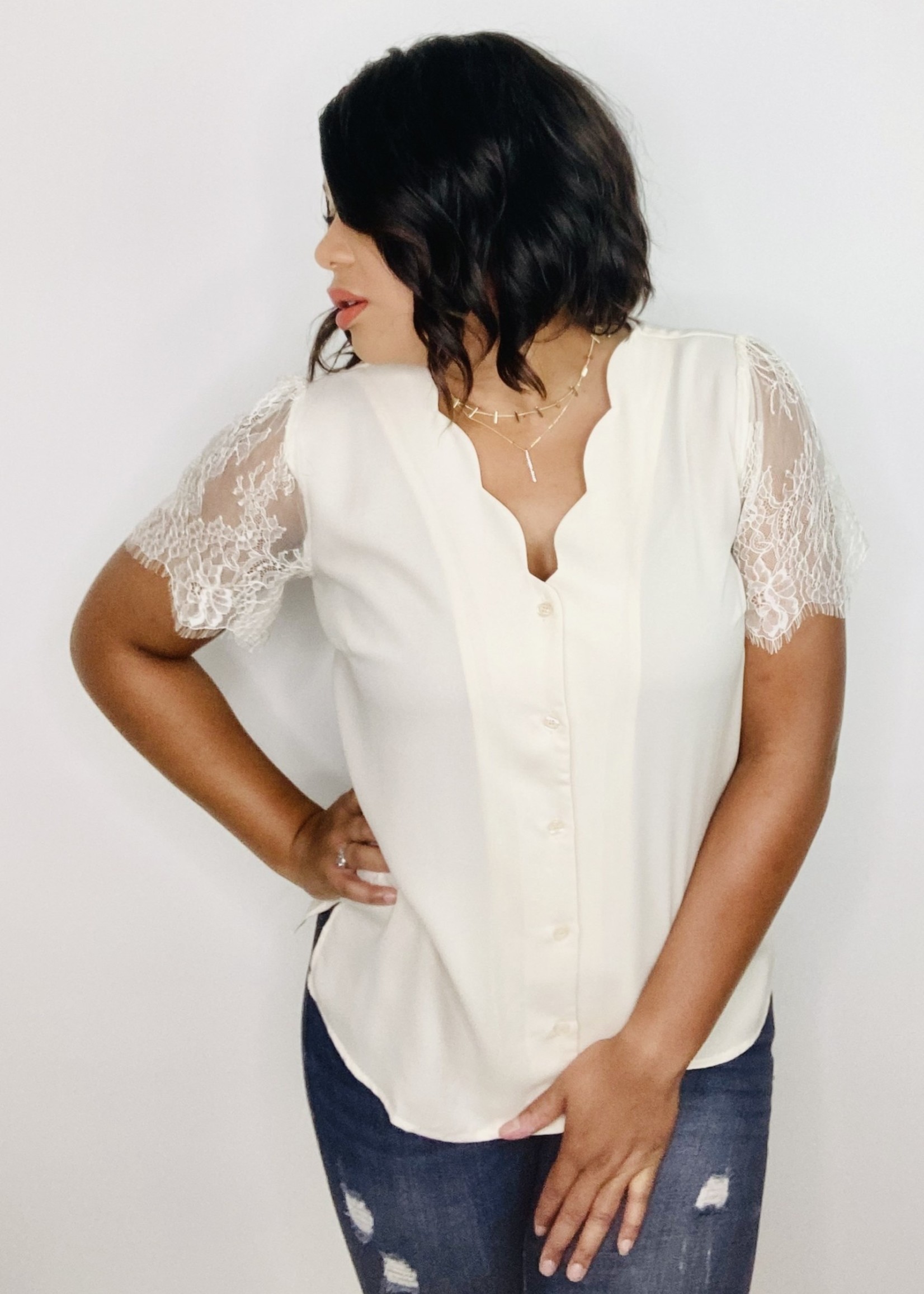 Lace Sleeve Top