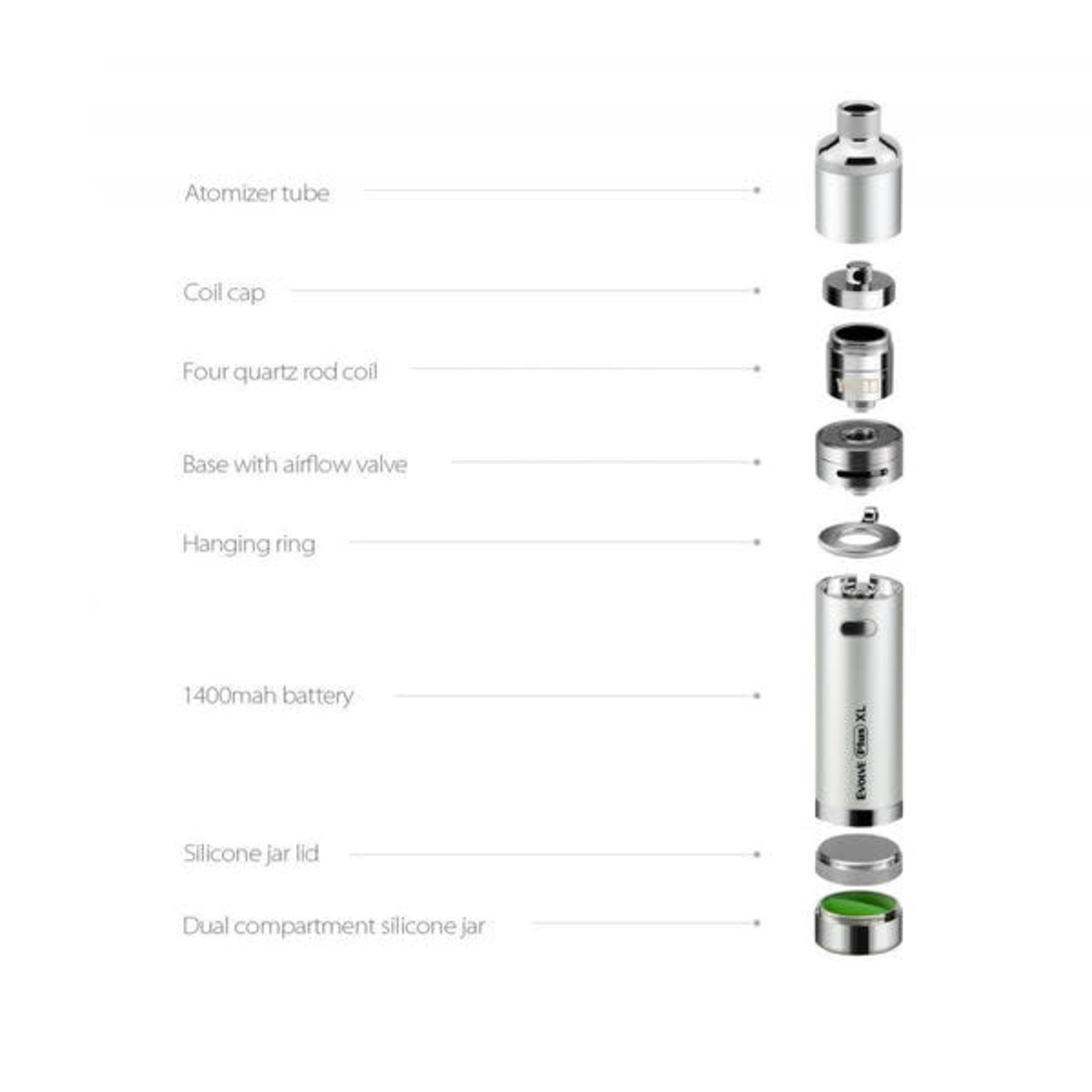 Yocan Yocan Evolve Plus XL Herbal Concentrate Vaporizer - Silver