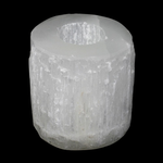 Selenite Tea Light Candle Holder - Cylinder