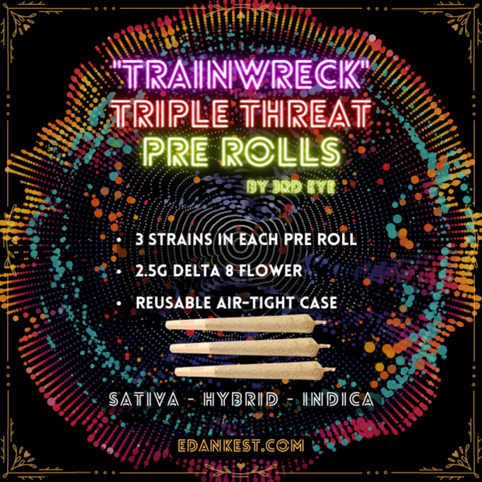 3rd Eye 3rd Eye Delta 8 Triple Threat Pre Rolls