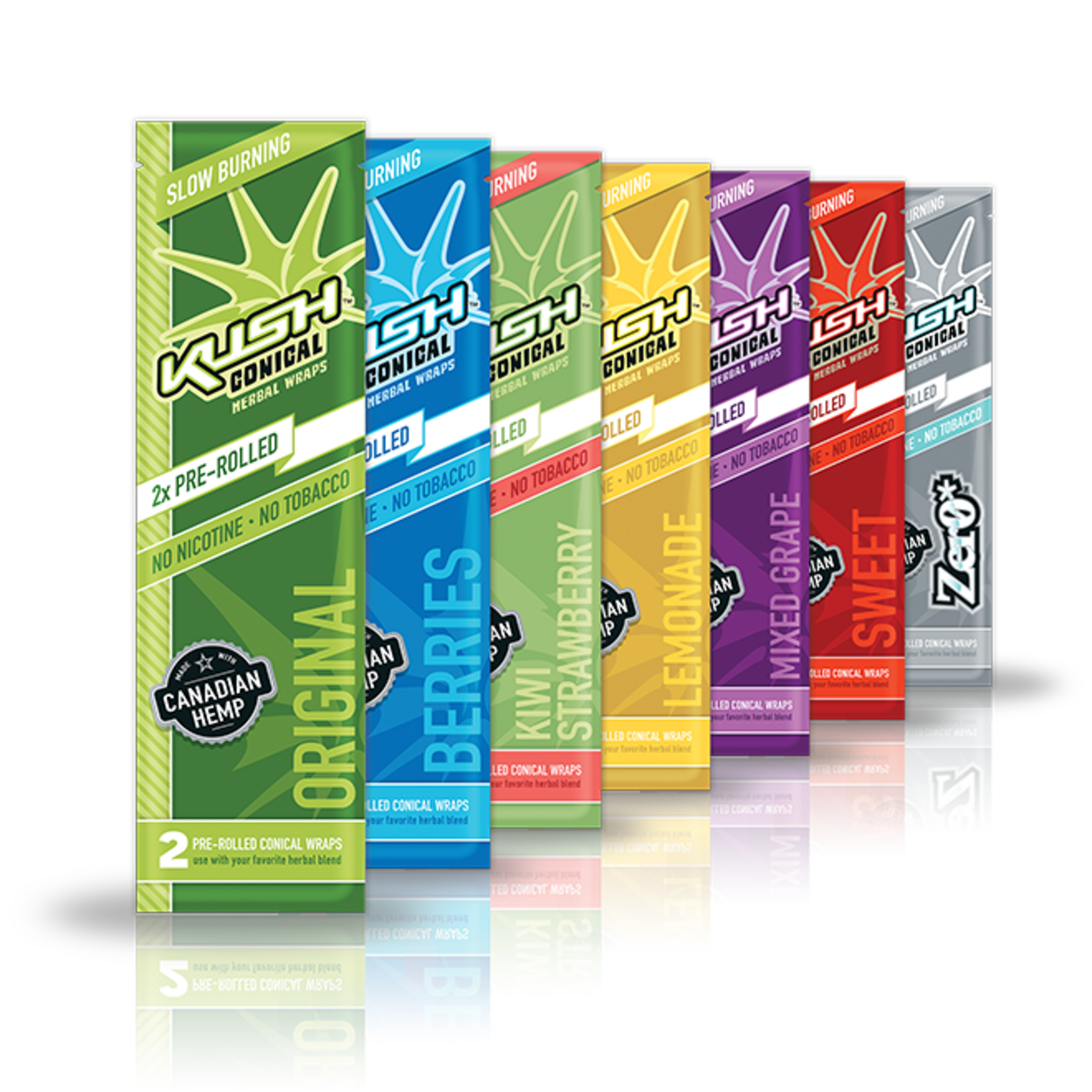 Kush Conical Herbal Wraps: 2 Pre-Rolled Conical Wraps