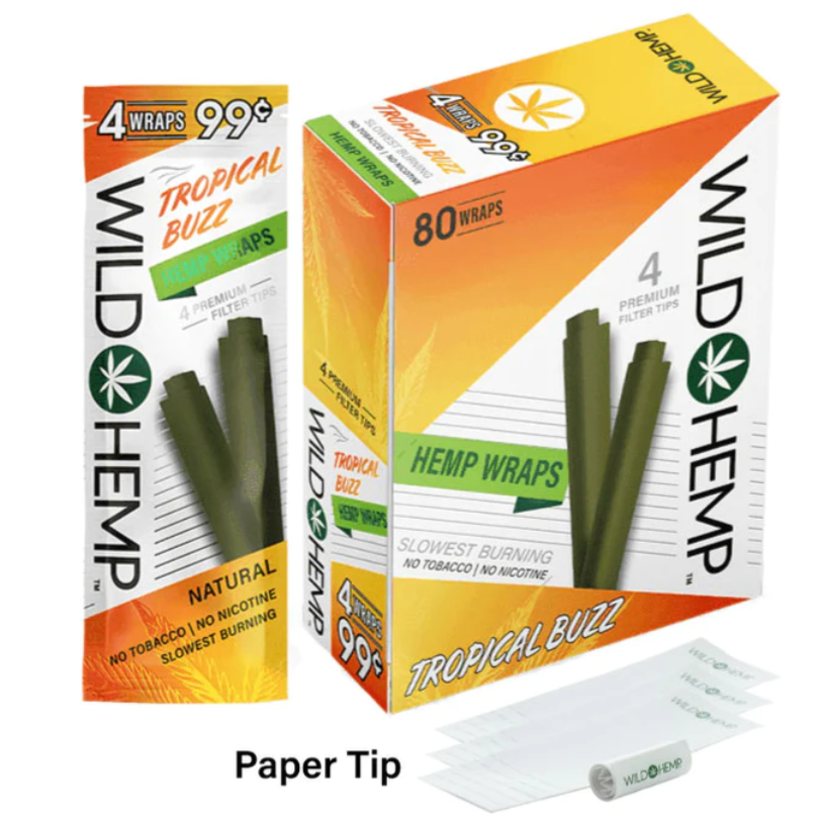 Wild Hemp Wild Hemp w/ Premium Filter Tips - 4 Pack