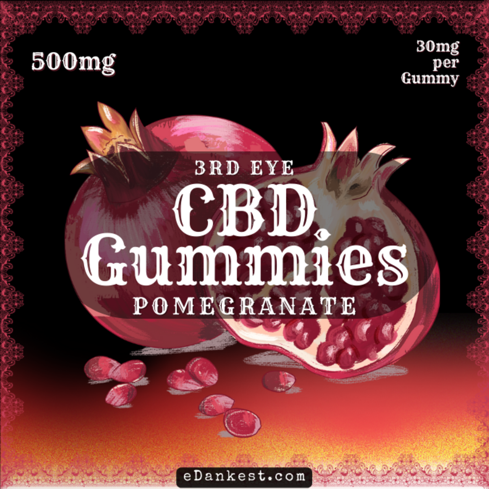 3rd Eye 3rd Eye 500mg CBD Gummies - Pomegranate