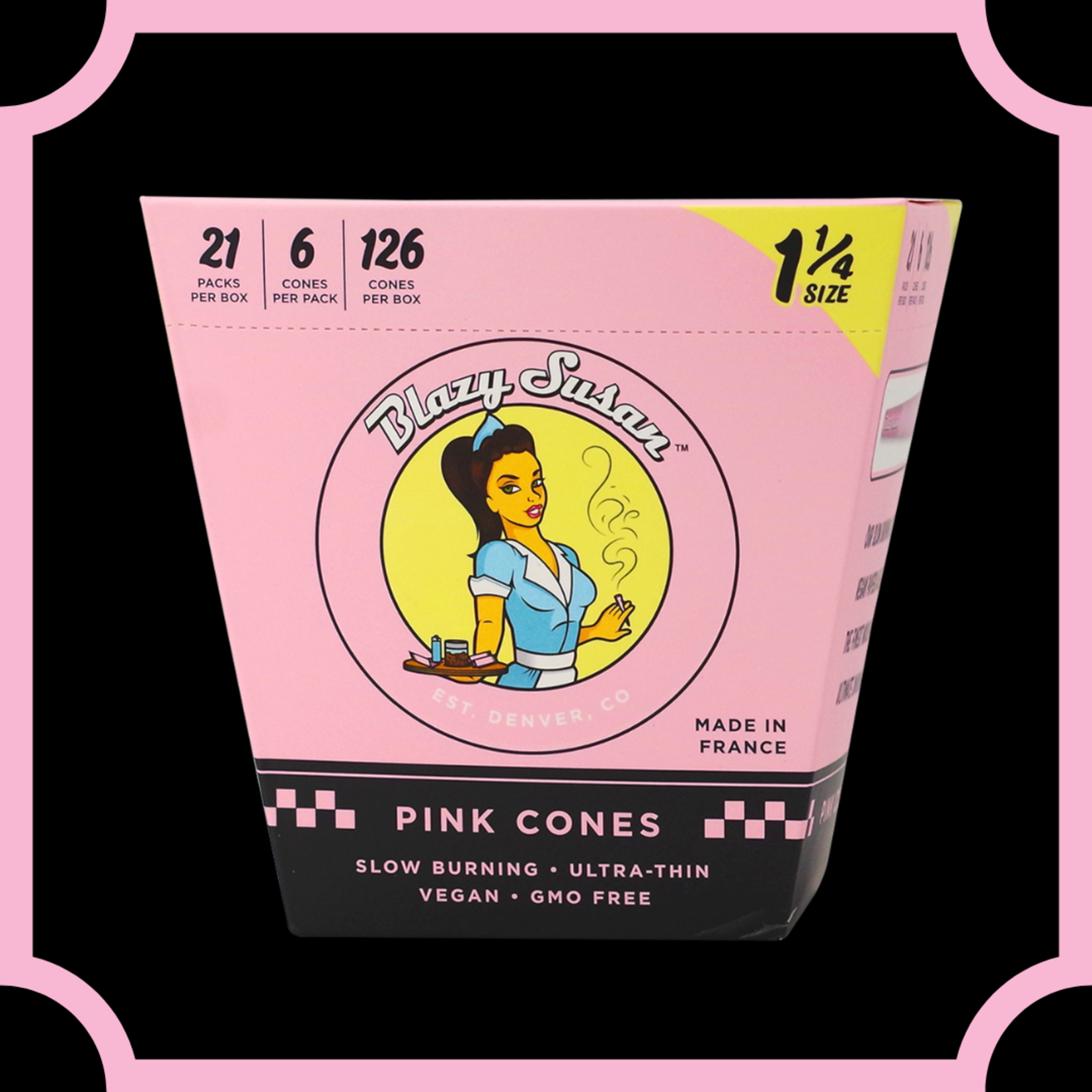 Blazy Susan Blazy Susan 1 1/4" Pink Cones - 6 Pack