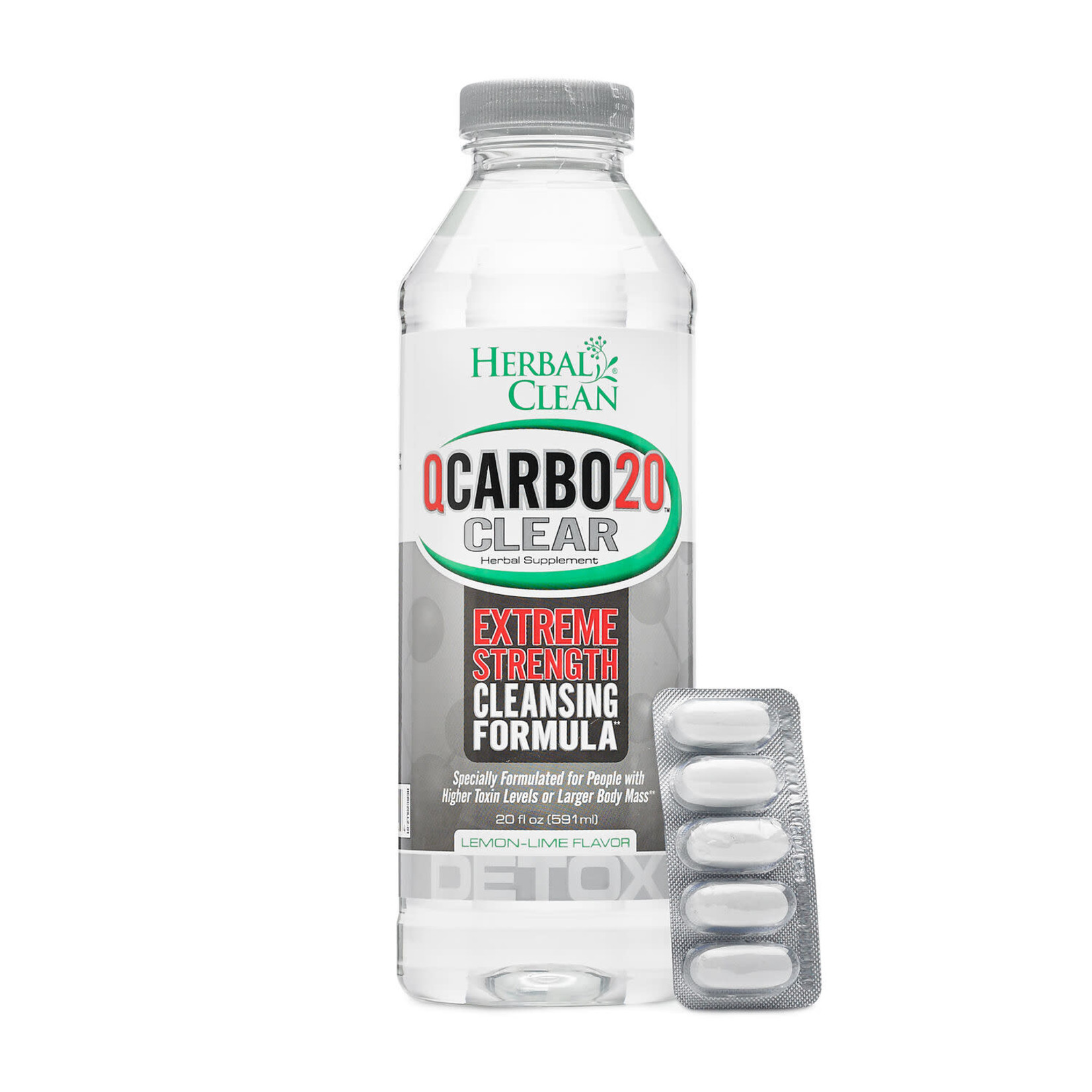 Herbal Clean QCarbo20 Clear Maximum Cleanse Detox Drink - 20oz