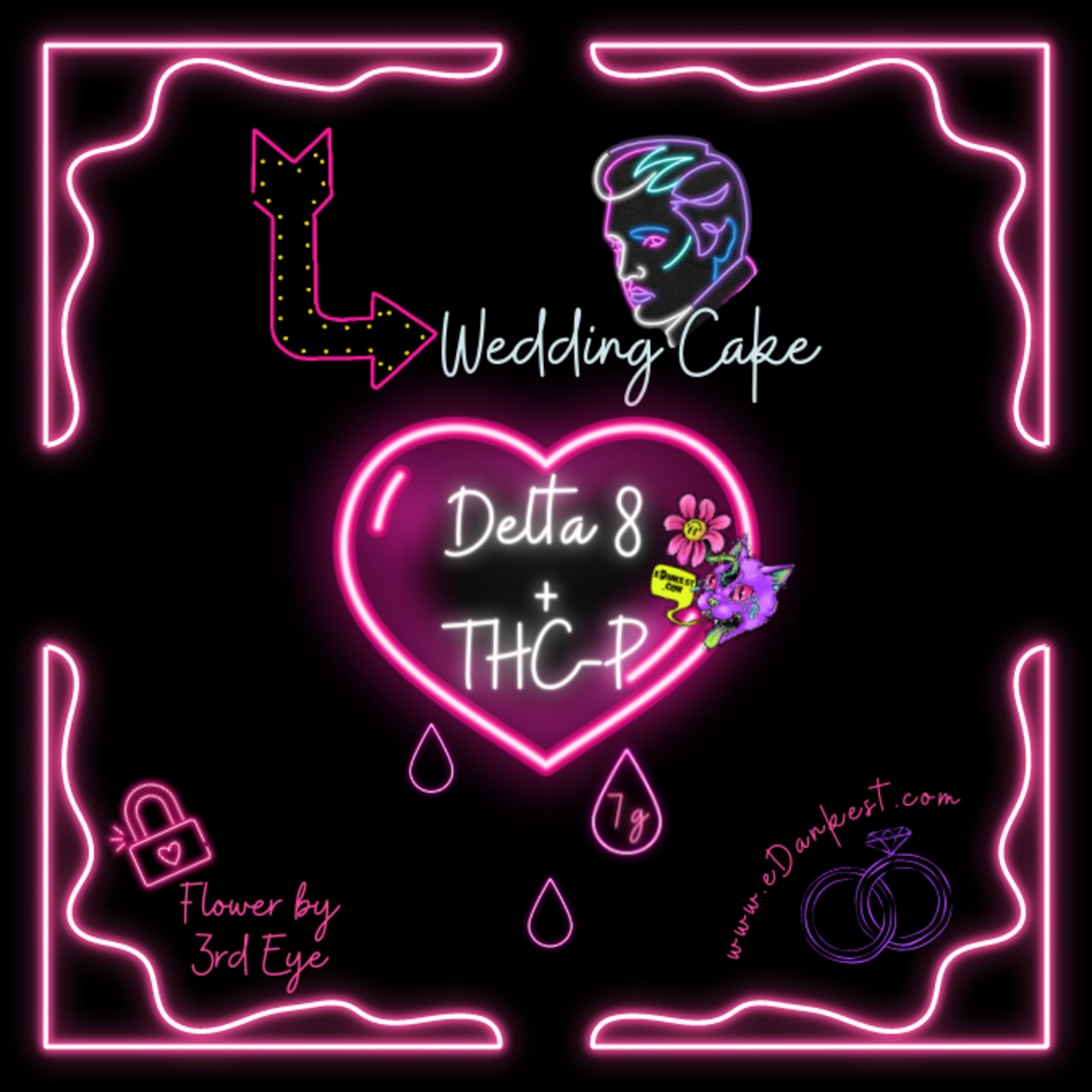 3rd Eye 3rd Eye Delta 8 + THC-P Flower - Wedding Cake