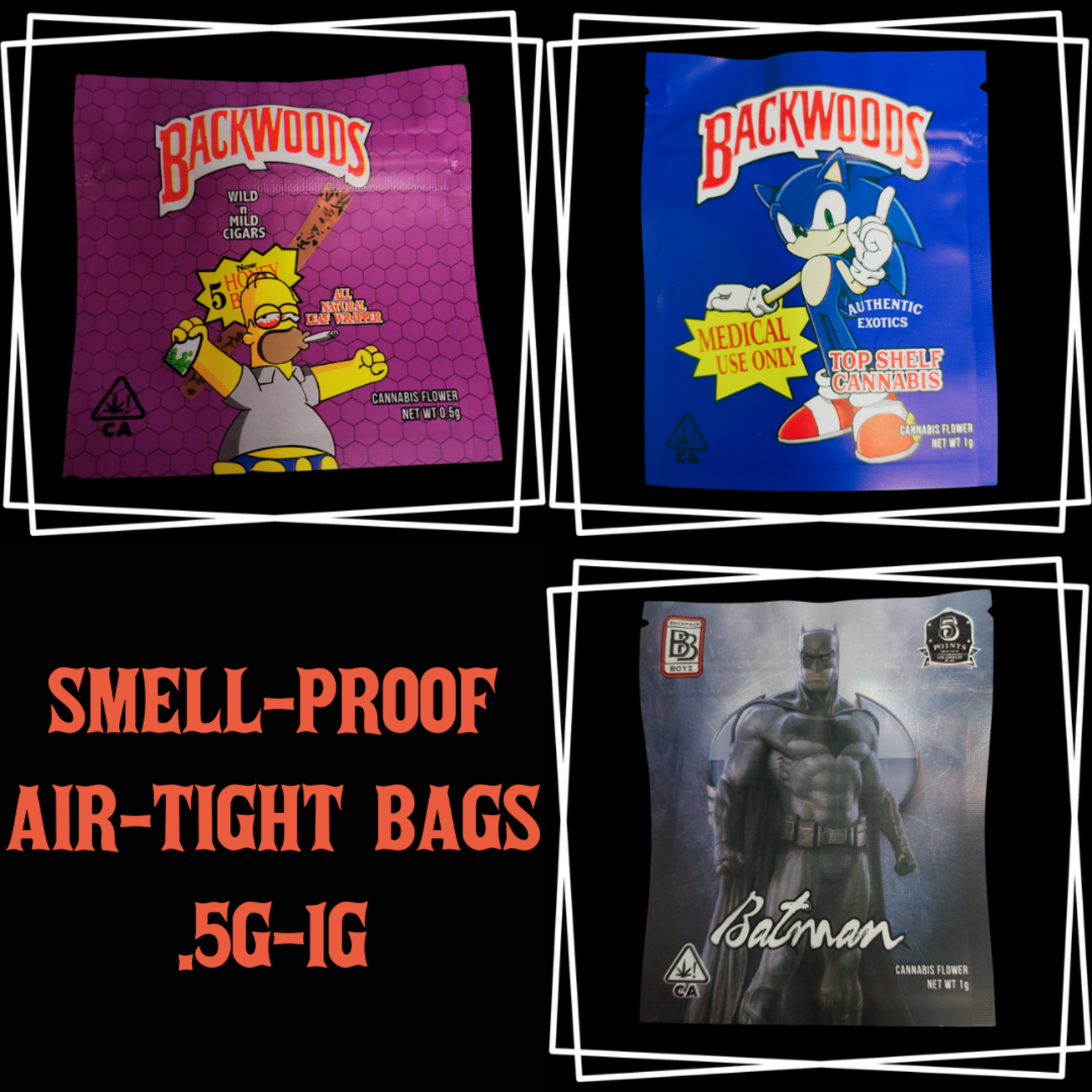 Designer Character Smell-Proof Bags - .5g-1g