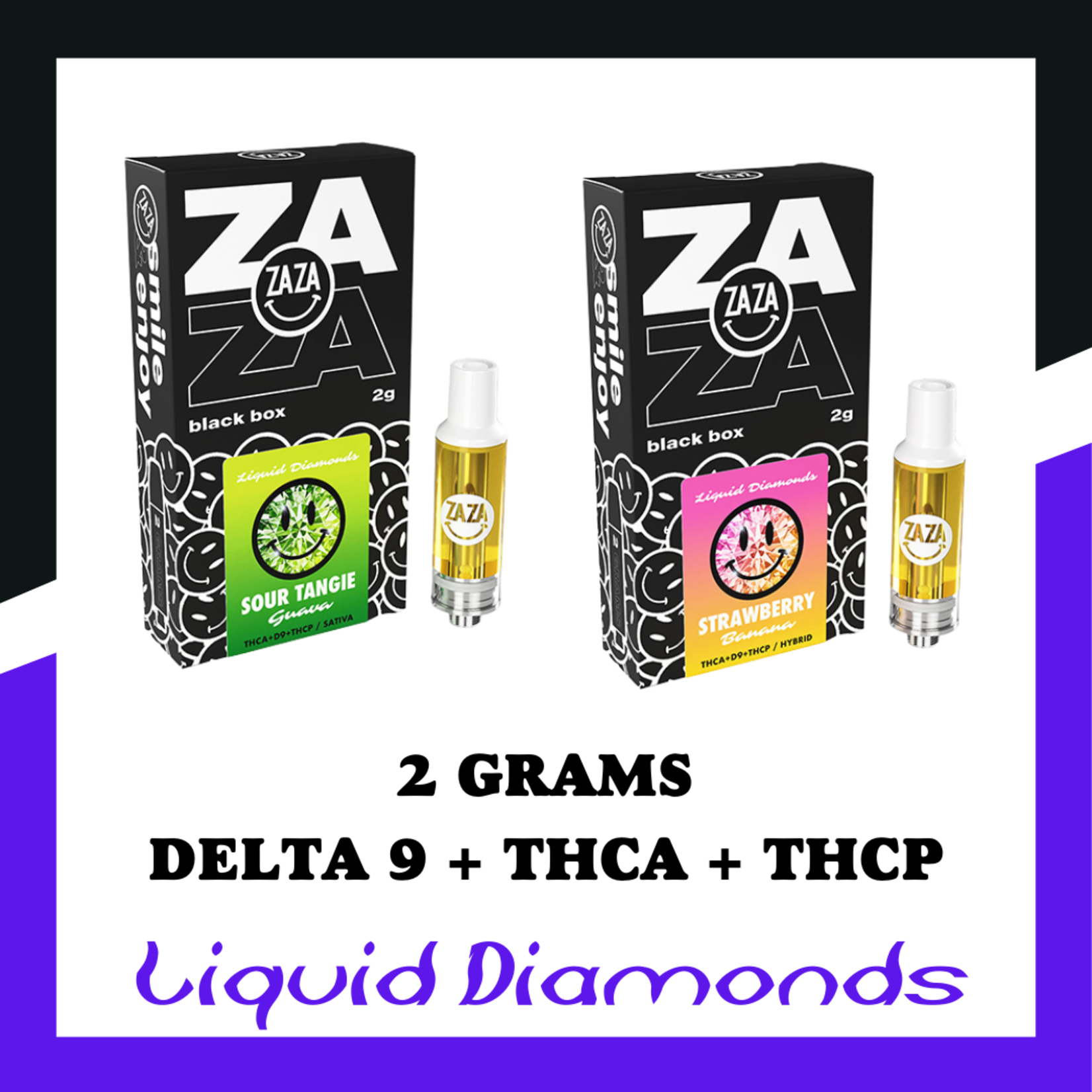 ZAZA ZAZA Liquid Diamonds Series (THC-A + Delta 9 + THC-P) 2g Cartridge
