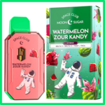 Space Club Space Club Moon Sugar (Delta 9 + Delta 11 + THCP + THCA ) 3 Gram Disposable - Watermelon Zour Kandy (Hybrid)