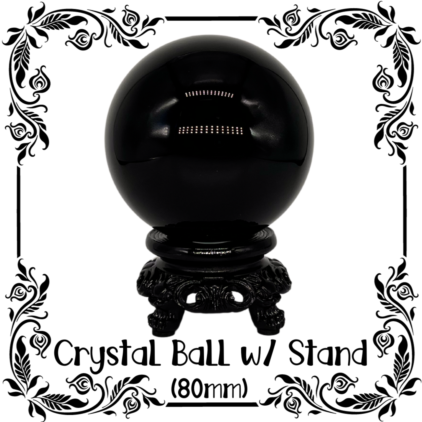 Insects In Resin Crystal Ball in Pitch Black (Stand Included)