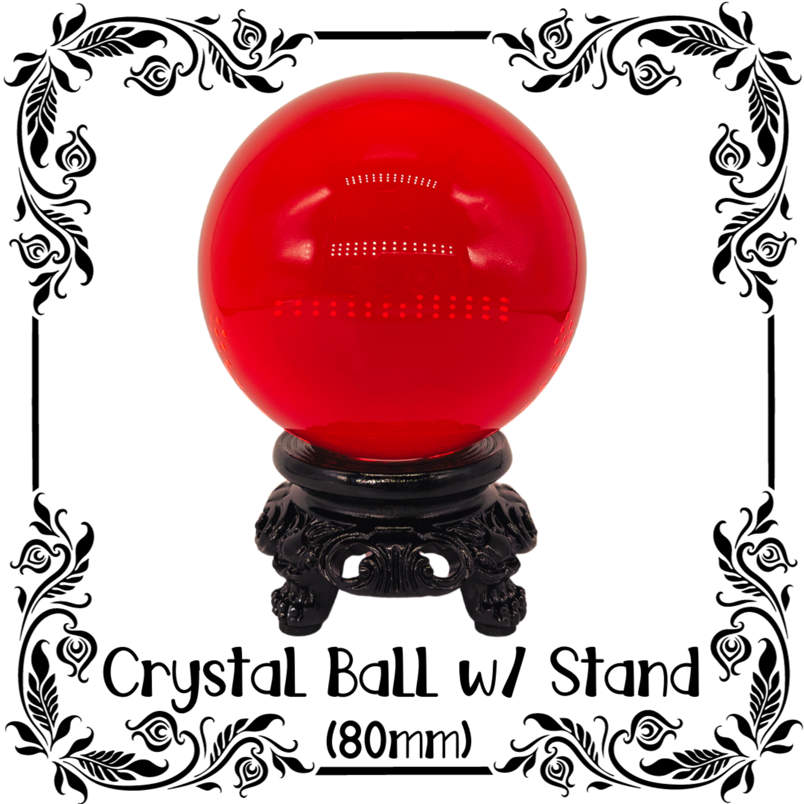 Insects In Resin Crystal Ball in Blood Red (Stand Included)