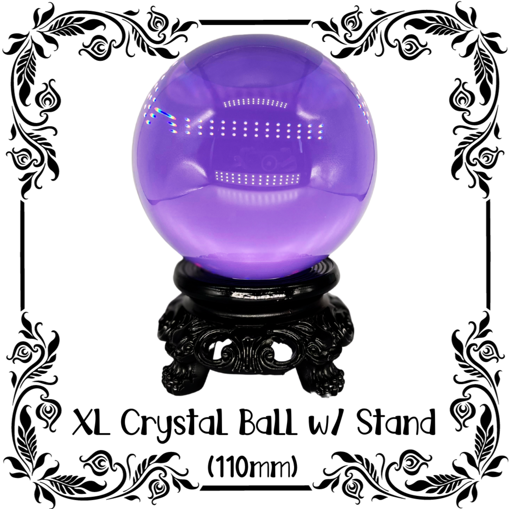Insects In Resin XL Crystal Ball in Lilac Purple (Stand Included)