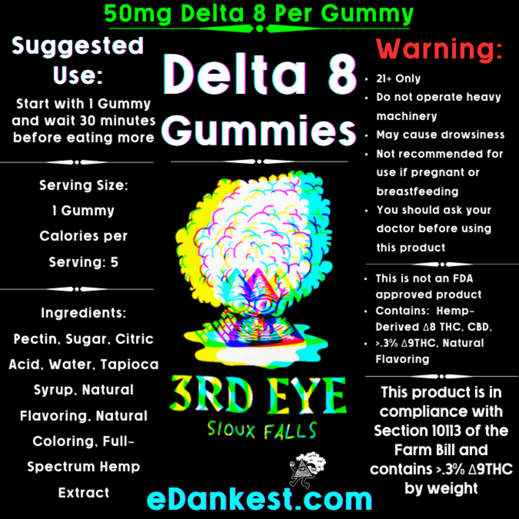 3rd Eye 3rd Eye Delta 8 Gummies - Watermelon
