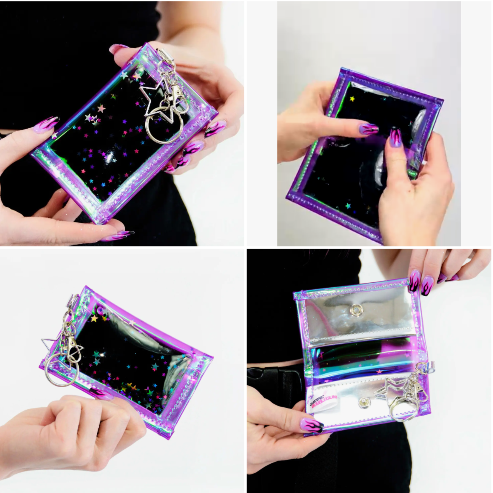 Electric Bubblegum Liquid Glitter Tiny Wallets