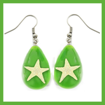 BicBugs Real Preserved Starfish Earrings - Green