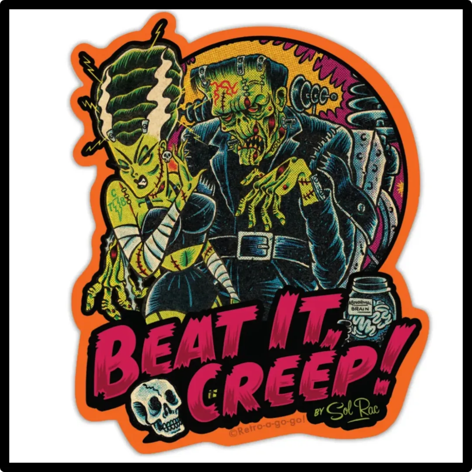 Retro-A-Go-Go Beat It Creep! Vinyl Sticker