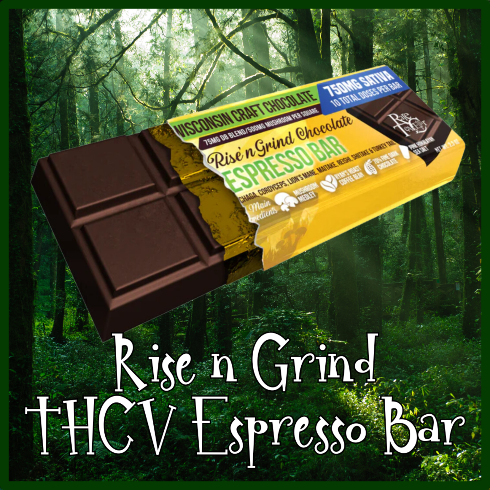 3 Tall Pines Rise N Grind THC-V Chocolate Espresso Bar (750mg)