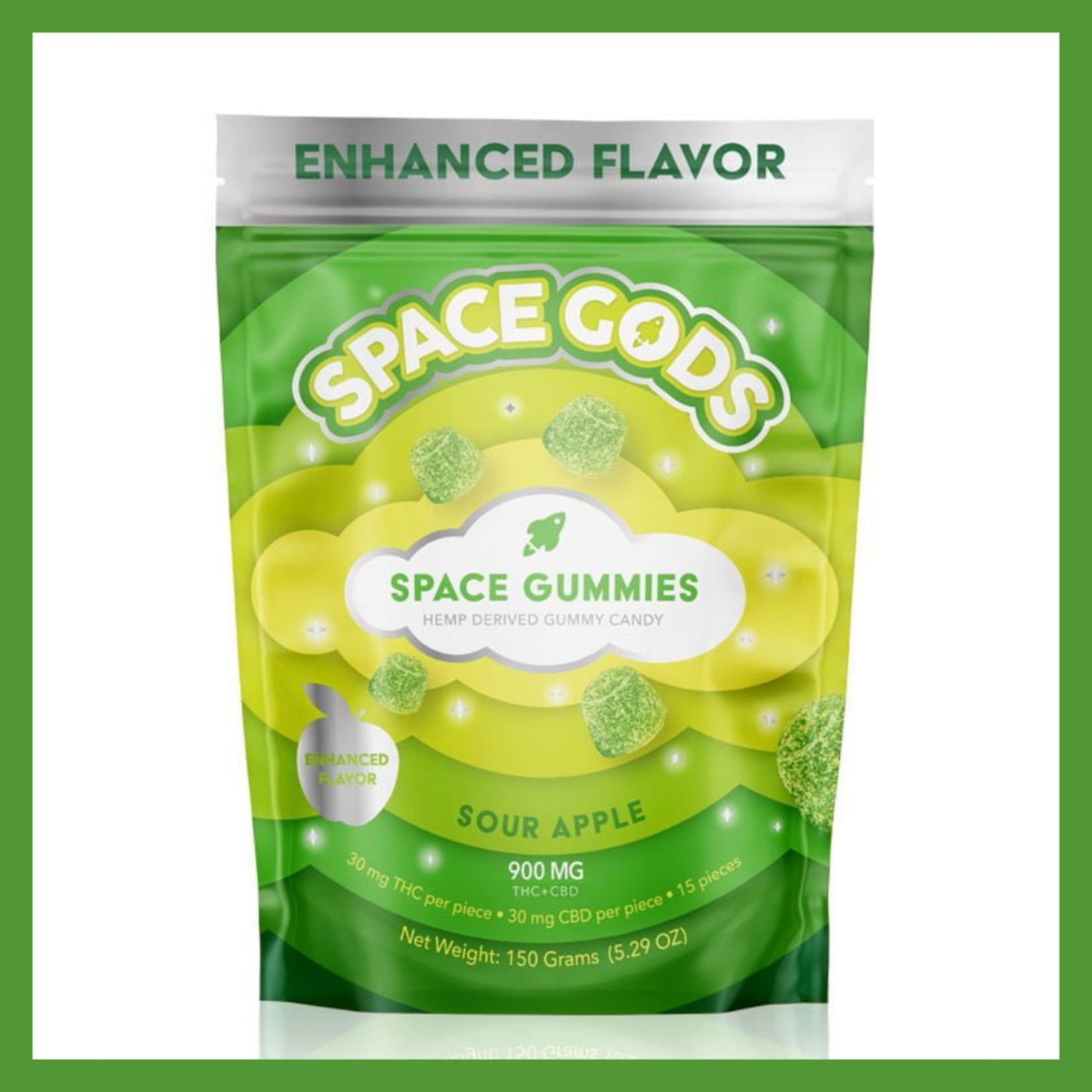 Space Gods Delta 9 + CBD Gummies Sour Apple