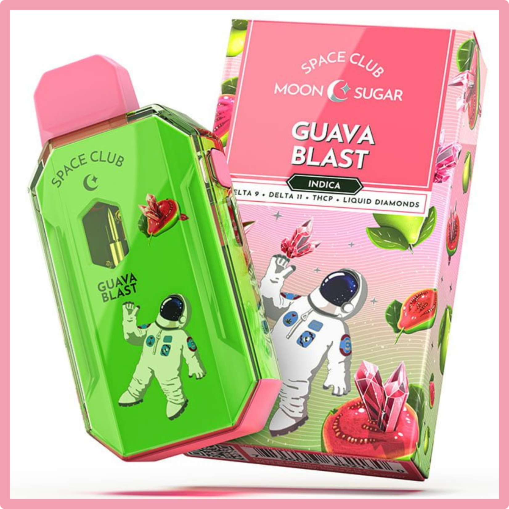 Space Club Moon Sugar Liquid Diamonds (3 Gram) Disposable - Guava Blast