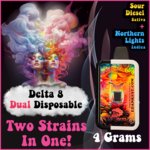 3rd Eye 3rd Eye Delta 8 DUAL Strain Disposable (4 Grams) - Sour Diesel + Northern Lights