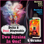 3rd Eye 3rd Eye Delta 8 DUAL Strain Disposable (4 Grams) - Birthday Cake + Northern Lights