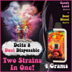 3rd Eye 3rd Eye Delta 8 DUAL Strain Disposable (4 Grams) - Candyland + Sour Diesel