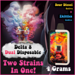 3rd Eye Copy of 3rd Eye Delta 8 DUAL Strain Disposable (4 Grams) - Sour Diesel + Zkittles