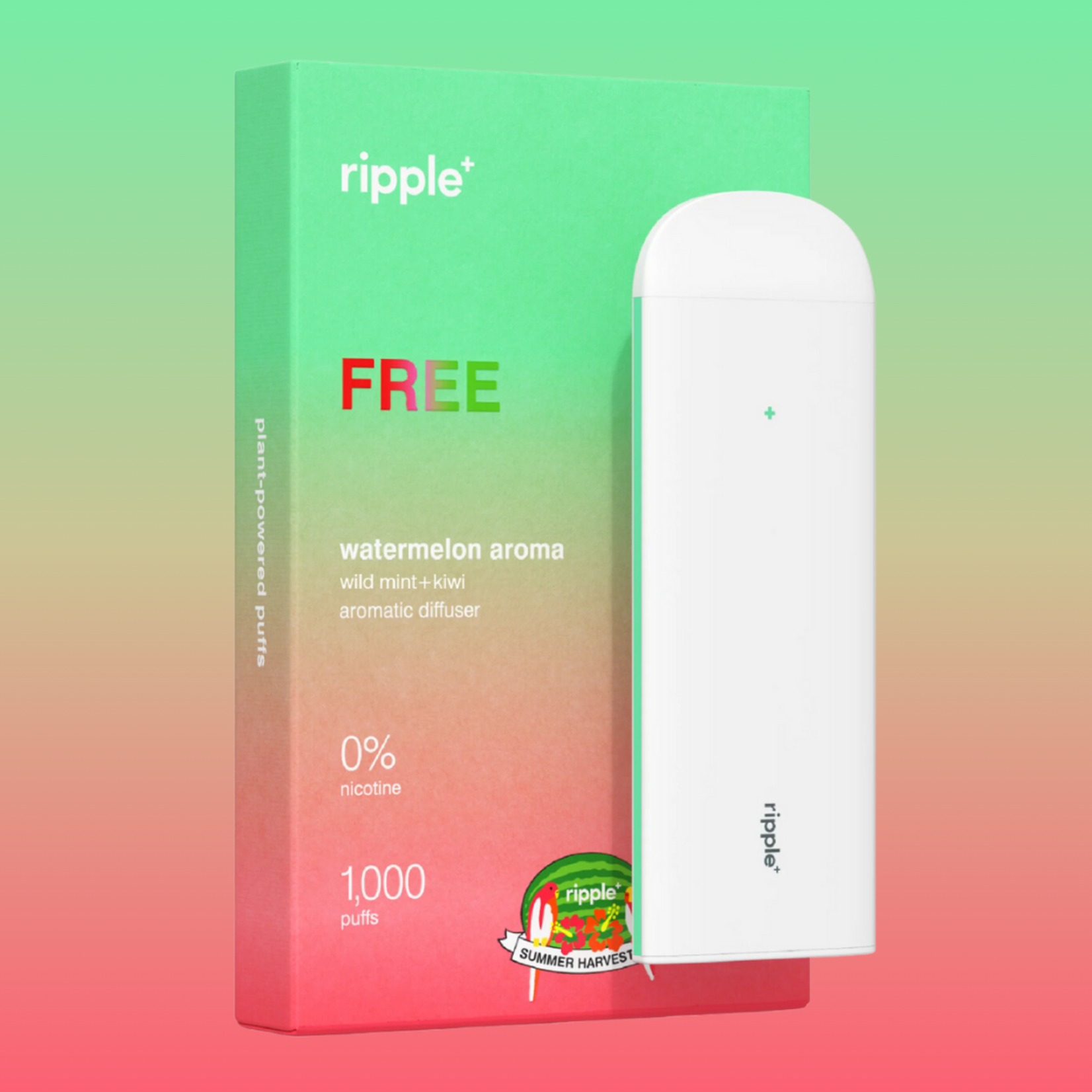 Ripple Ripple+ Max Plant-Puff Disposable (1k) - "Free" (Watermelon)