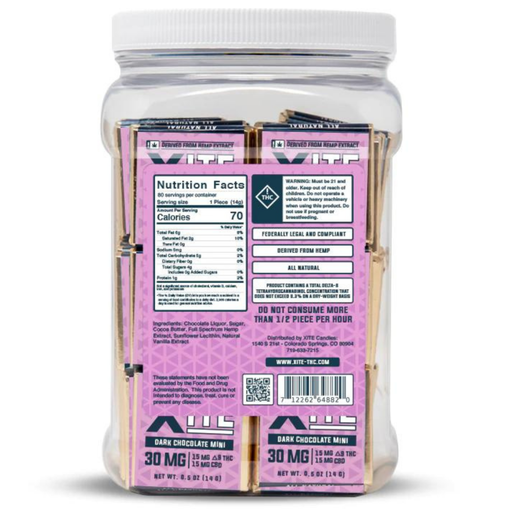 Xite Dark Chocolate Mini (Delta 9 + CBD)