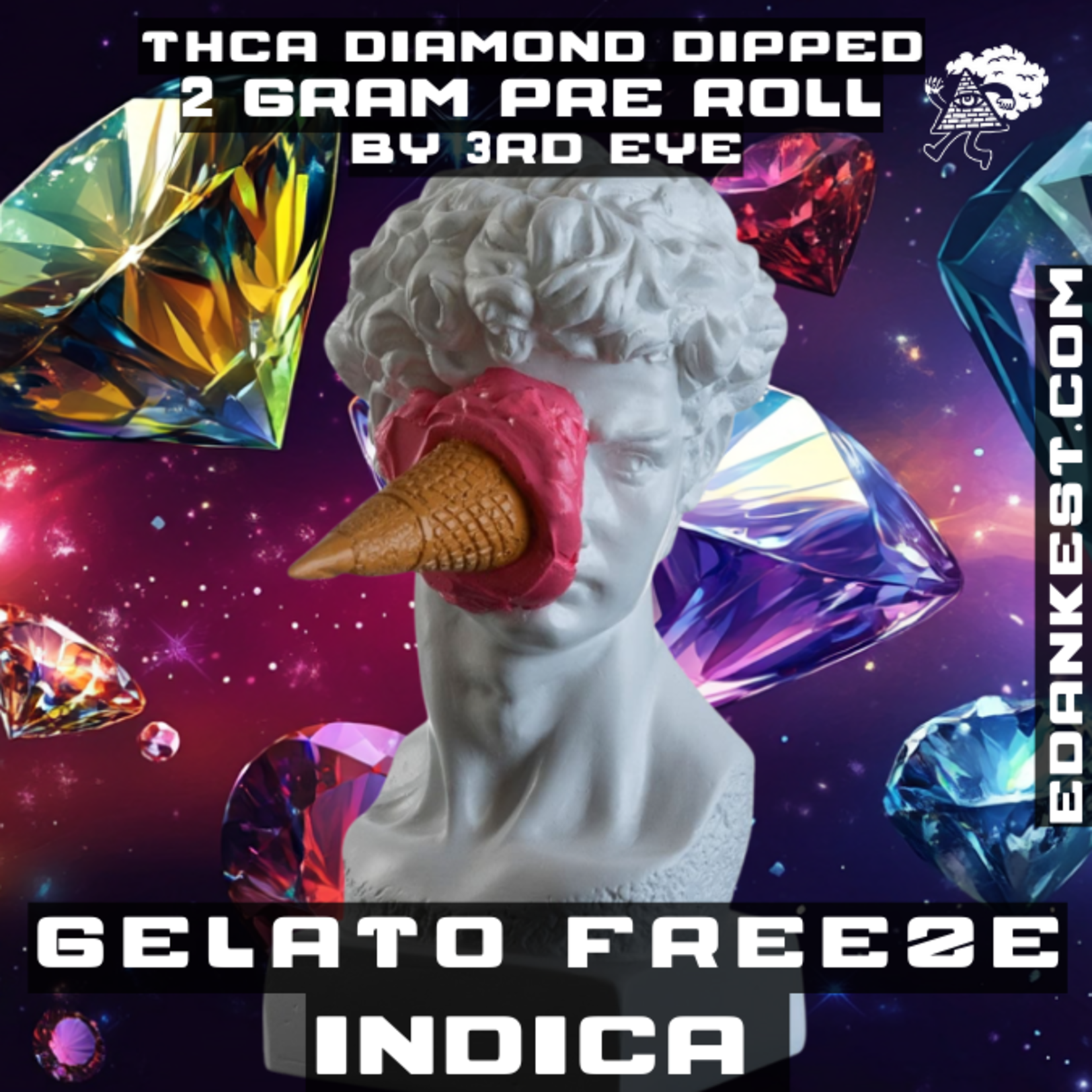 3rd Eye 3rd Eye Diamond Dipped Pre Roll (2 Grams) - Gelato Freeze