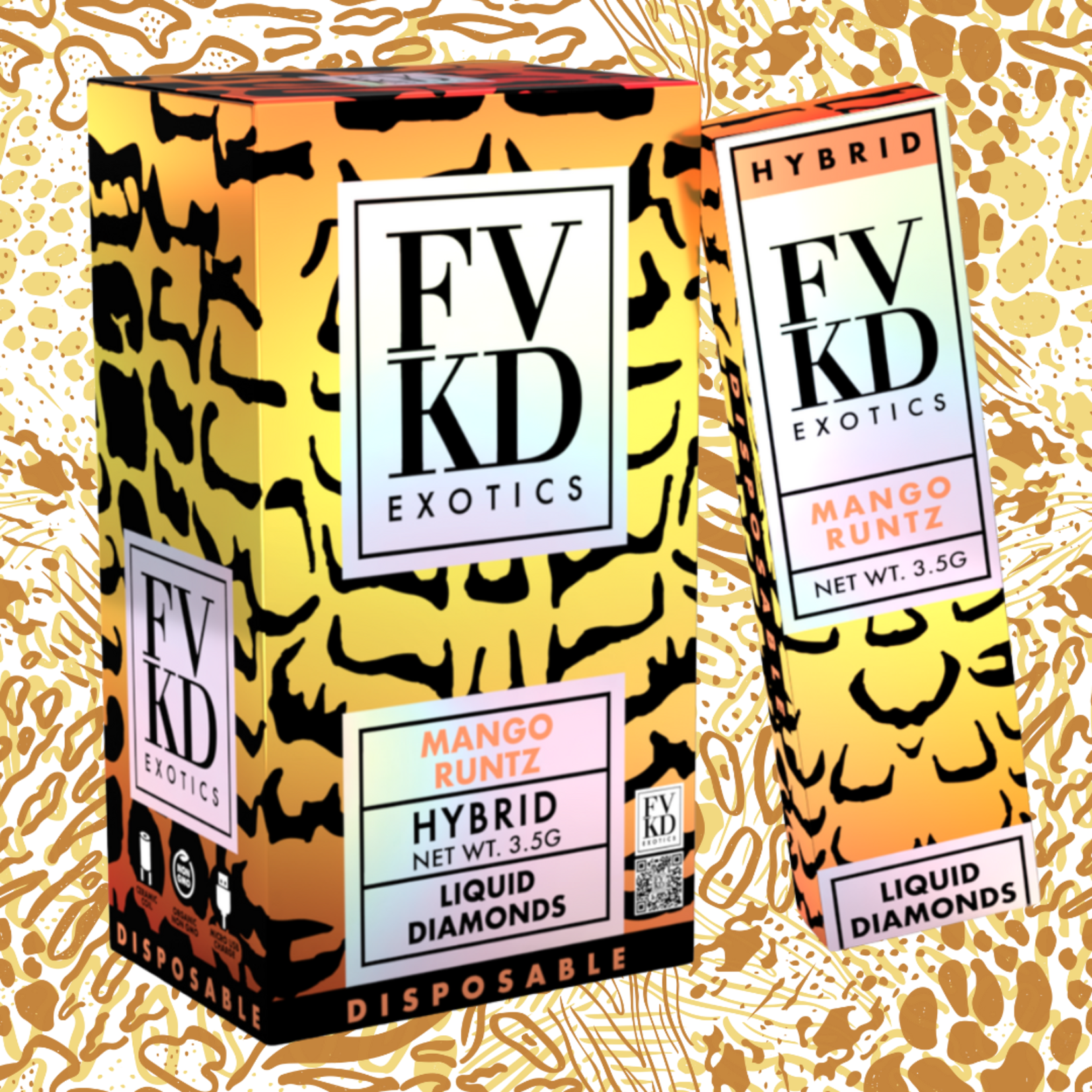 FVKD FVKD Exotics THCa Liquid Diamonds Disposable (3.5g) - Mango Runtz