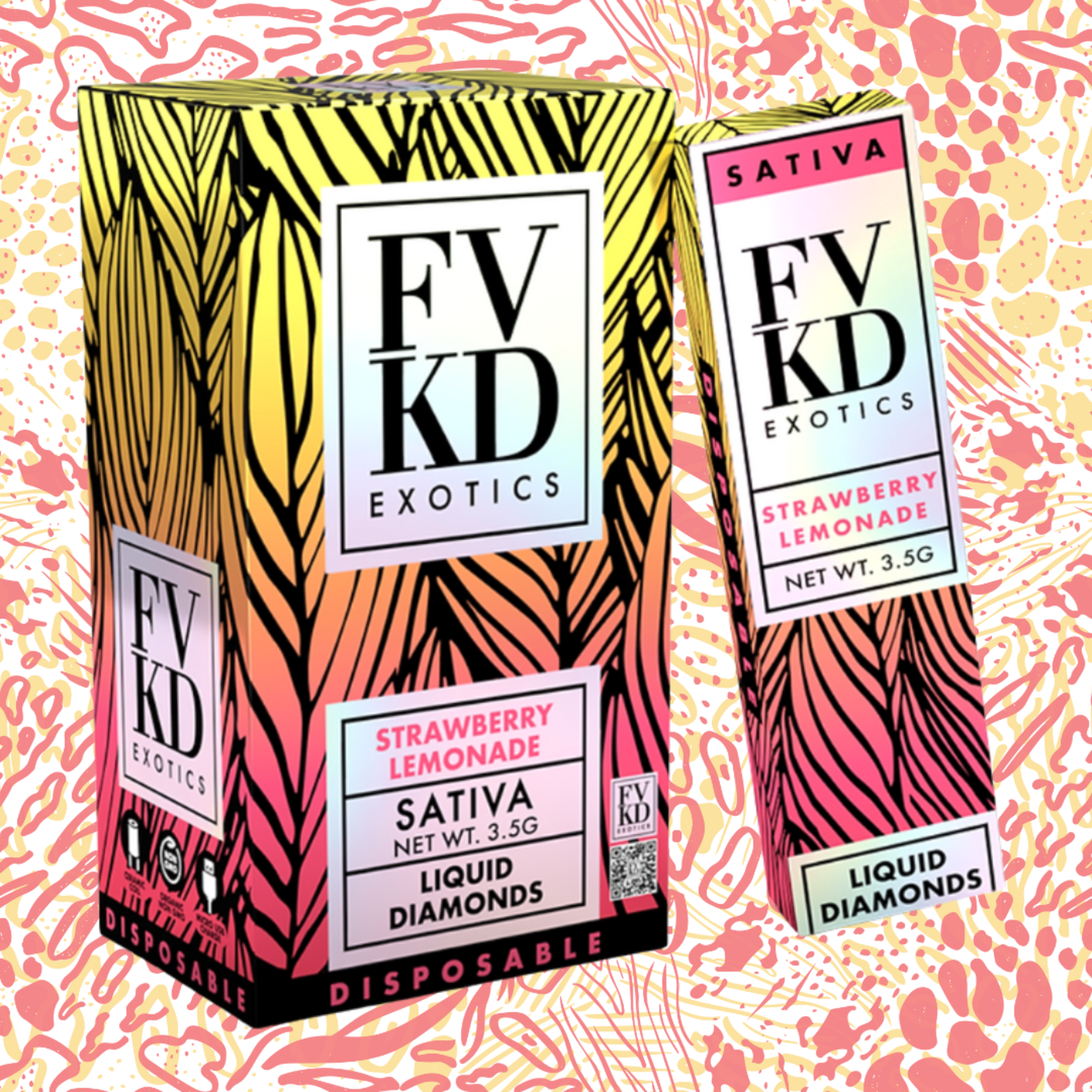 FVKD FVKD Exotics THCa Liquid Diamonds Disposable (3.5g) - Strawberry Lemonade