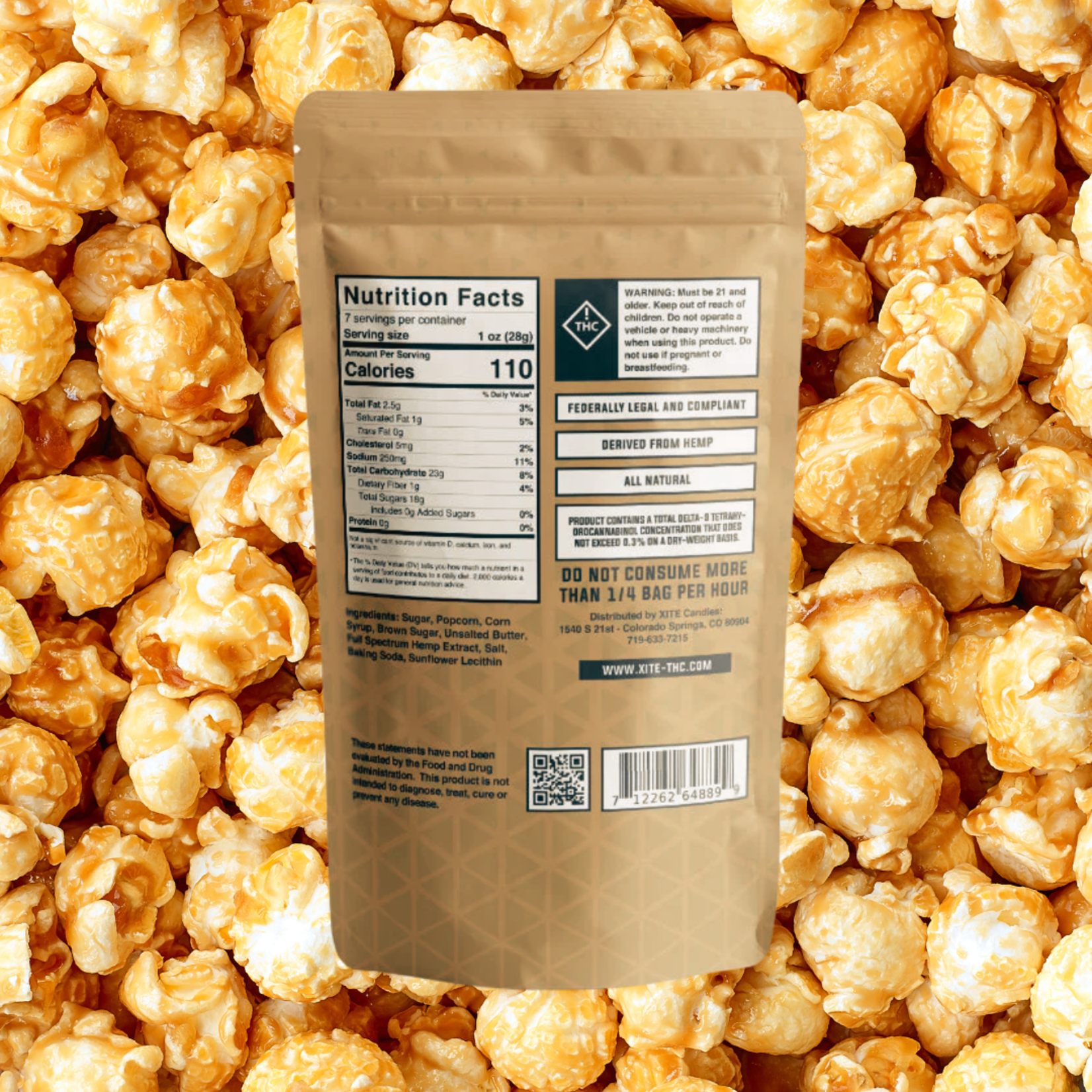 Xite Xite Delta 9 + CBD Caramel Popcorn