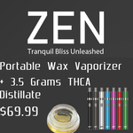 3rd Eye 3rd Eye THCA Wax Vaporizer Kit Yocan Zen + 3.5 Grams Distillate