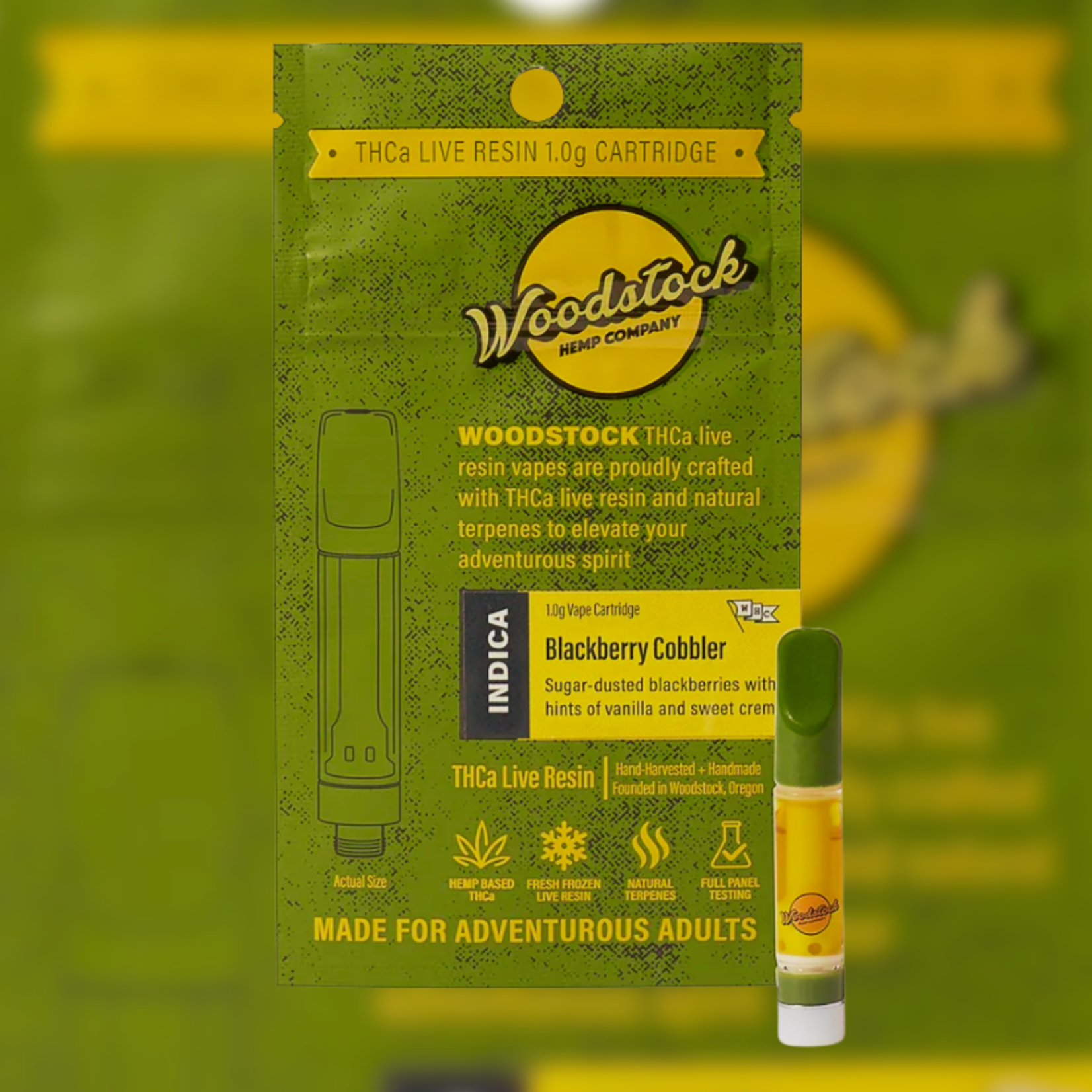 Woodstock Hemp Company Wildwood THCA  Live Resin Cart (1g) Blackberry Cobbler