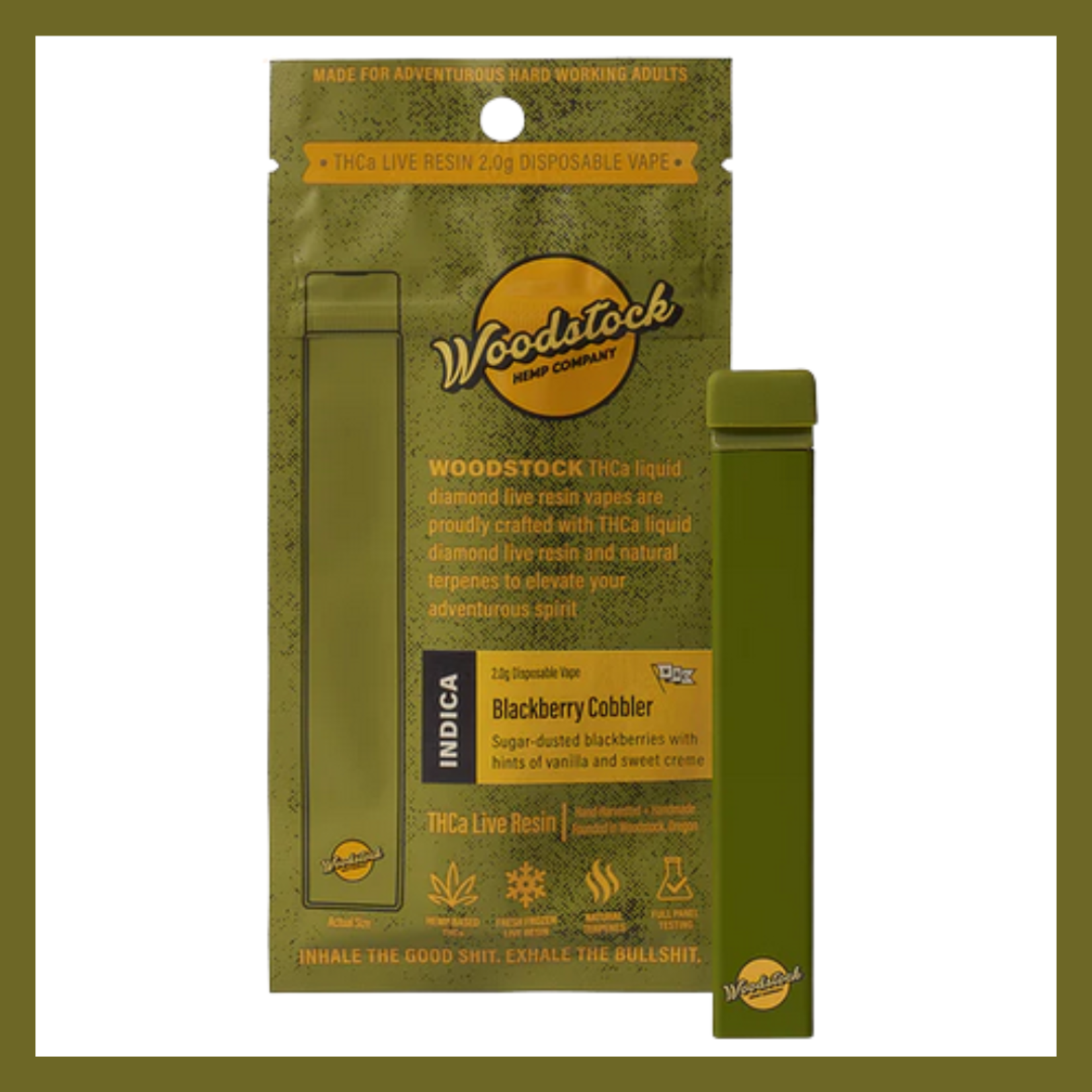 Woodstock Hemp Company Wildwood THCA Disposable (2 Gram) - Blackberry Cobbler